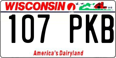 WI license plate 107PKB