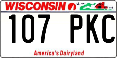 WI license plate 107PKC