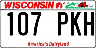 WI license plate 107PKH