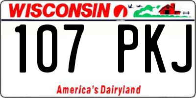 WI license plate 107PKJ