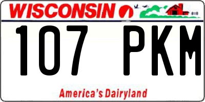 WI license plate 107PKM