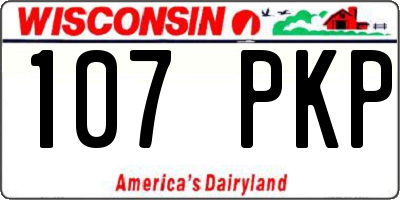 WI license plate 107PKP