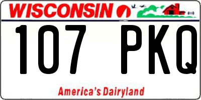 WI license plate 107PKQ