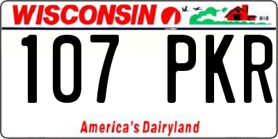 WI license plate 107PKR