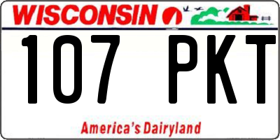 WI license plate 107PKT