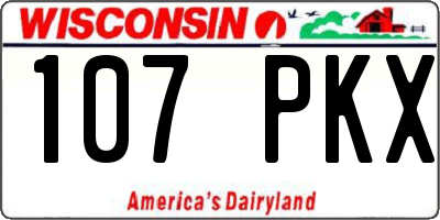 WI license plate 107PKX