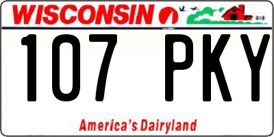 WI license plate 107PKY