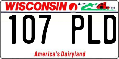 WI license plate 107PLD