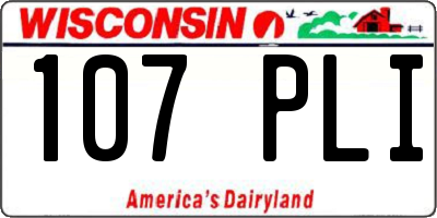 WI license plate 107PLI