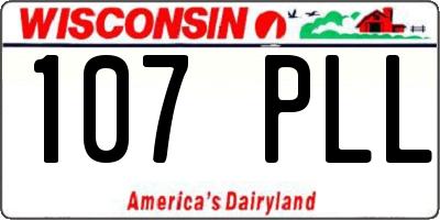WI license plate 107PLL