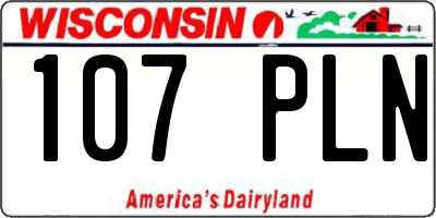 WI license plate 107PLN