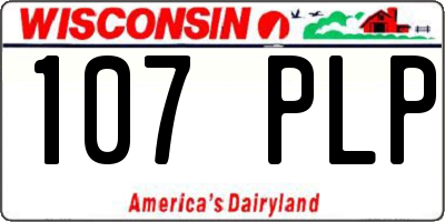 WI license plate 107PLP