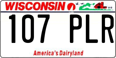 WI license plate 107PLR