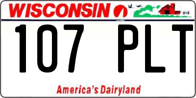WI license plate 107PLT