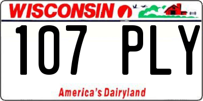 WI license plate 107PLY