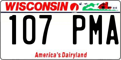 WI license plate 107PMA
