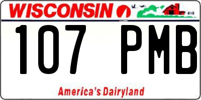 WI license plate 107PMB