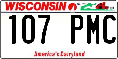 WI license plate 107PMC