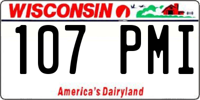 WI license plate 107PMI