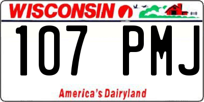WI license plate 107PMJ
