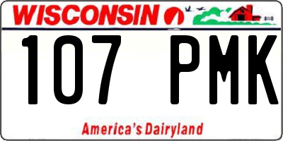 WI license plate 107PMK