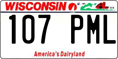 WI license plate 107PML