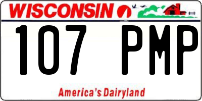 WI license plate 107PMP