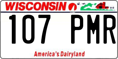 WI license plate 107PMR