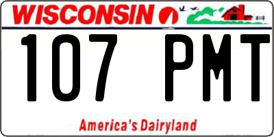 WI license plate 107PMT