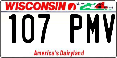 WI license plate 107PMV