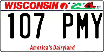 WI license plate 107PMY