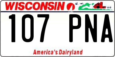 WI license plate 107PNA