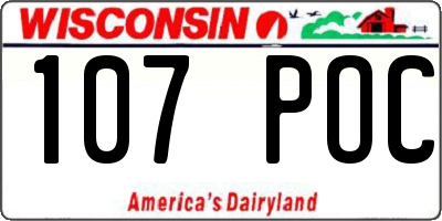 WI license plate 107POC