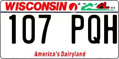 WI license plate 107PQH