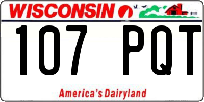 WI license plate 107PQT