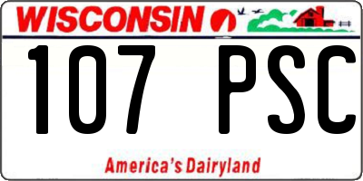 WI license plate 107PSC