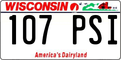 WI license plate 107PSI