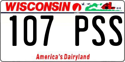 WI license plate 107PSS