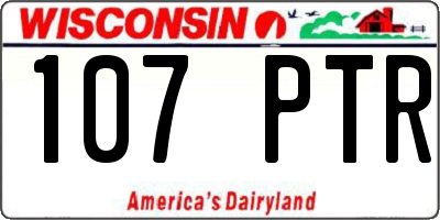 WI license plate 107PTR