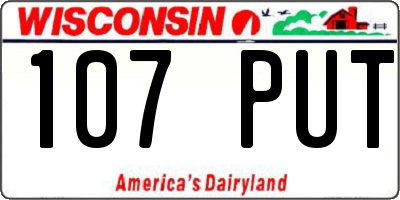WI license plate 107PUT