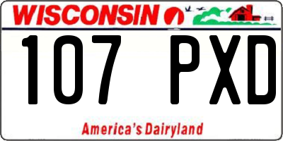 WI license plate 107PXD