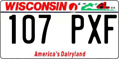 WI license plate 107PXF