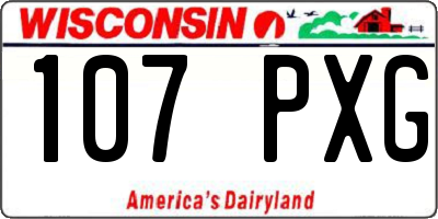 WI license plate 107PXG