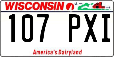 WI license plate 107PXI