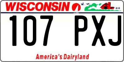 WI license plate 107PXJ