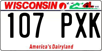 WI license plate 107PXK
