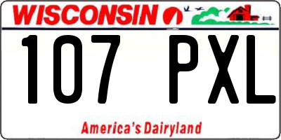 WI license plate 107PXL
