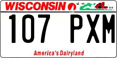 WI license plate 107PXM