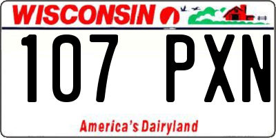 WI license plate 107PXN