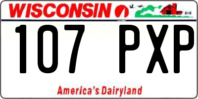 WI license plate 107PXP